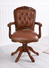Fauteuil en Cuir Bureau Chaise de Bureau Acajou Chaise Pivotante