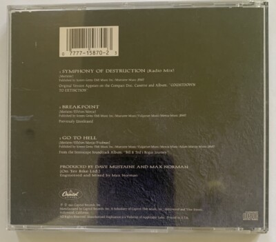megadeth Symphony Of Destruction Cd Single 3 Tracks | eBay