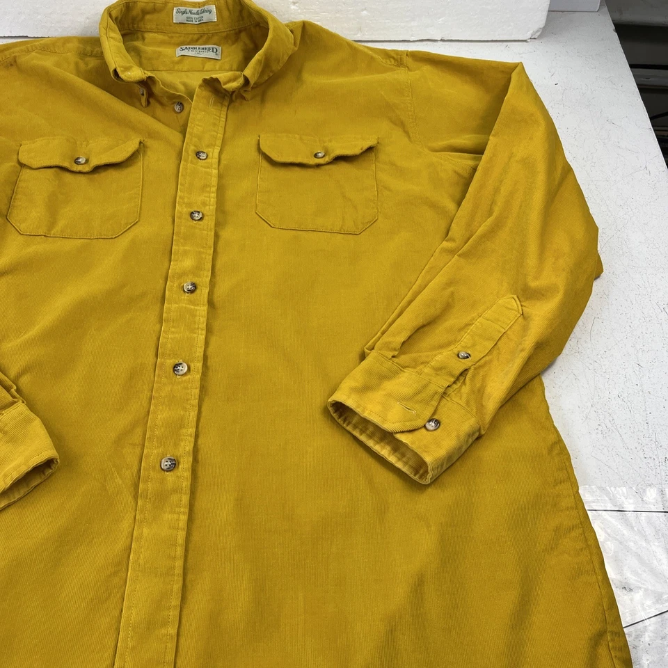Vintage Saddlebred A New Breed Cordory Gold. Size XL. Some Damage. Button Up - Image 4 of 4
