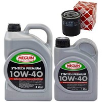 MotoröL Set SAE 10W-40 Meguin 6 Liter + ÖLfilter 32223 FüR Citroen C5 Peugeot