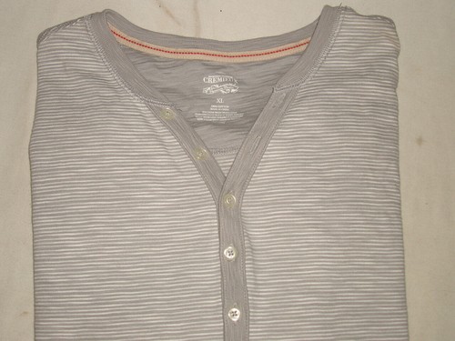 NWT CREMIEUX GRAY/WHITE STRIPED 100% COTTON S/S HENLEY SHIRT SZ. XL - Picture 9 of 9
