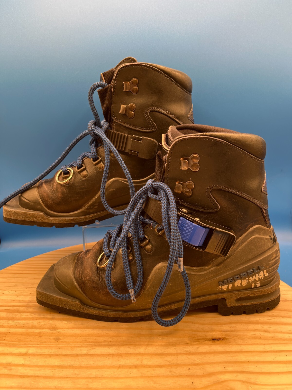 Botas de esquí Merrel Flash para mujer talla 6,5/EU38 cuero negro equipo de nieve nórdico retro