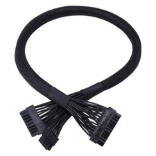 24Pin To 18 10Pin Mainboard PSUs Modular Power Supply Cable 60CM Meshed Line