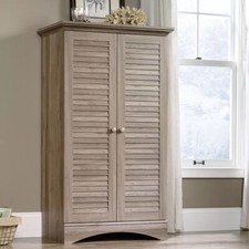 Rustic Brown Wooden Storage Cabinet Tall Kitchen Pantry Cupboard Organizer Bath