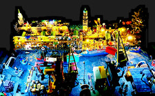 Modellbau - Hafen Diorama Hamburg + Landungsbrücken + Hafen, detailreich, 1:160