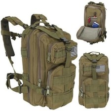 ZAINO GRANDE 30L CANVAS TESSUTO MULTI TASCHE CAMPEGGIO VIAGGI SPORTIVO MILITARE