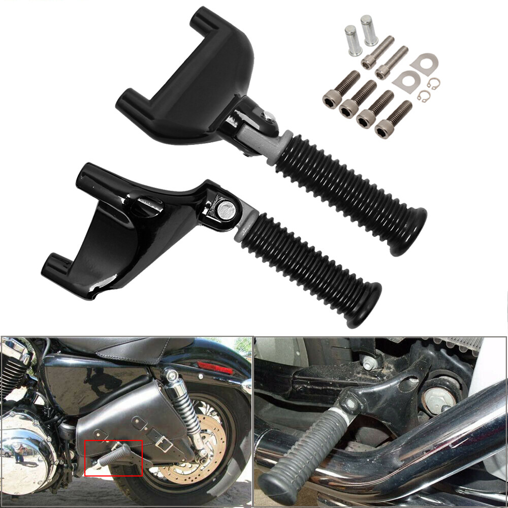 Passenger Foot Peg Mount Kit For Harley Davidson Iron 883 - Black Footrest Set For Sportster Models