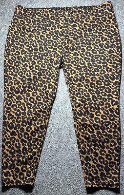 Terra&Sky Women's Size 3x 24w 26w Leopard Print Pull On Jeggins Stretch Pockets