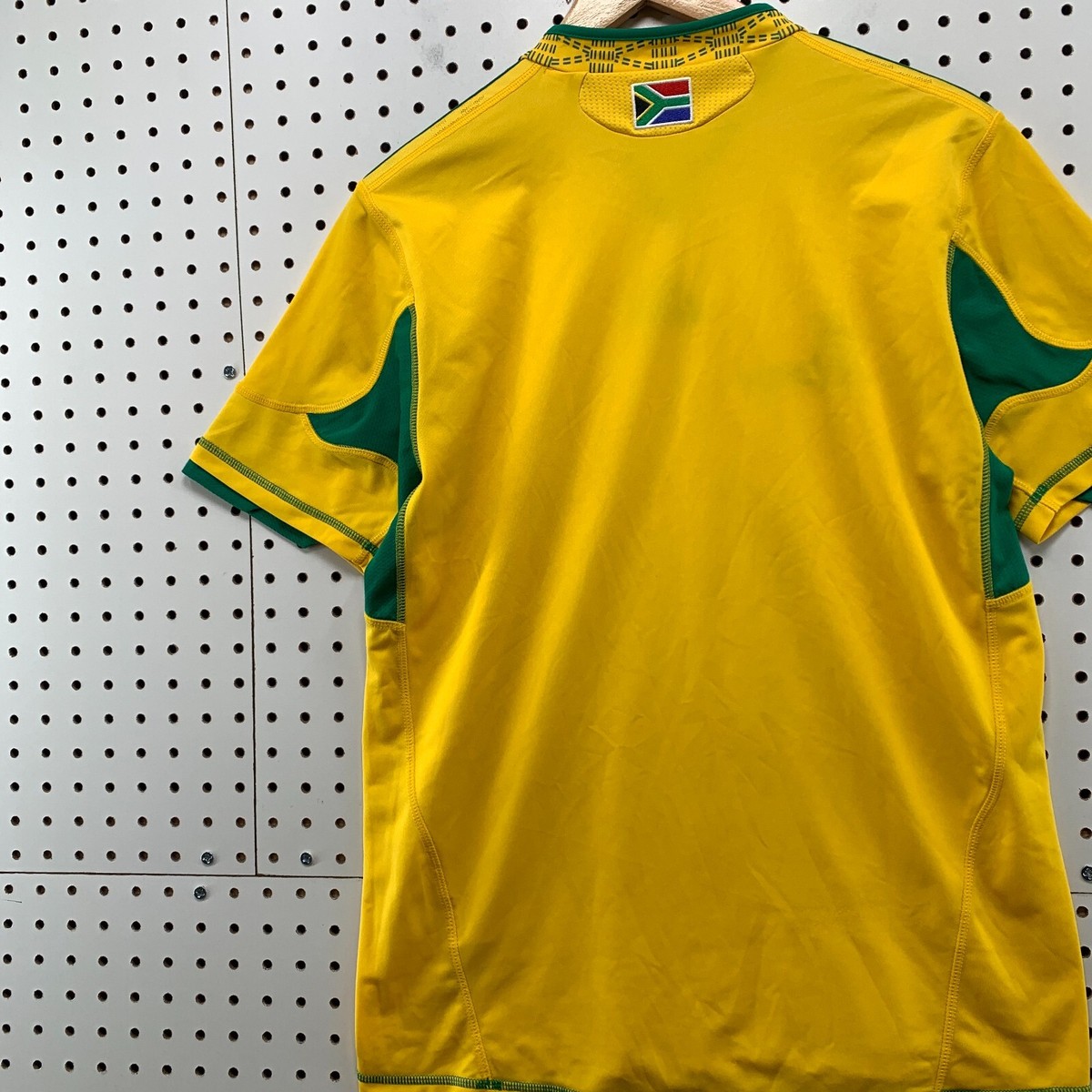 South African Football Soccer Shirt Youth XL Yellow Adidas 18.5x28