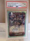 2024 Topps Chrome Caleb Williams Rookie Auto Aqua Sonar /199 PSA 9