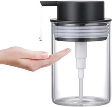 Dispensador de jabón para platos de vidrio, dispensador de botellas de líquido de mano transparente de 10 OZ