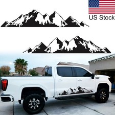 2pcs 78 Black Snow Mountain Graphic Car Side Body Door Vinyl Decals Stickers