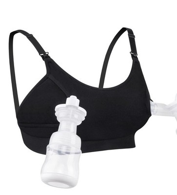 Momcozy nursing bra medium maternity hands free seamless pregnancy comfort black