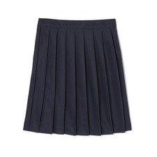 French Toast Girls Adjustable Waist Mid Length Pleated Skirt Navy 12
