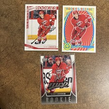 2013-14 Elias Lindholm 3 RC Card Lot 2 OPC 1 UD MVP Carolina Hurricanes 