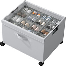 Shoe Organizer for Closet, Shoe Storage Boxes with 360  Wheels, Sturdy Metal Fra