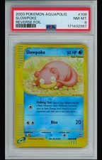 Pokemon Aquapolis Slowpoke 108/147 Reverse Holo Foil PSA 8 English 2003 NEW CERT