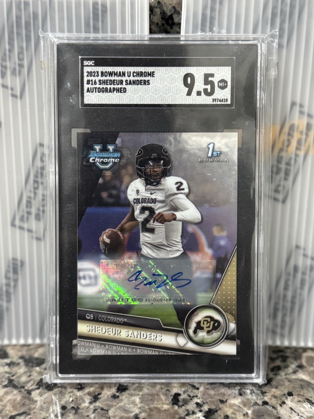 2023 Bowman U Chrome Autograph Shedeur Sanders 1st RC Rookie AUTO SGC 9.5 MT