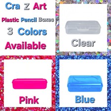 Cra-Z-Art Plastic School Box 2  3/16" x 5  3/16" x 8" - Pink, Blue  Clear
