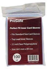 100-Pack Pro-Safe Perfect Fit Inner Card Sleeves - TCG Gaming Sleeves 64x89mm