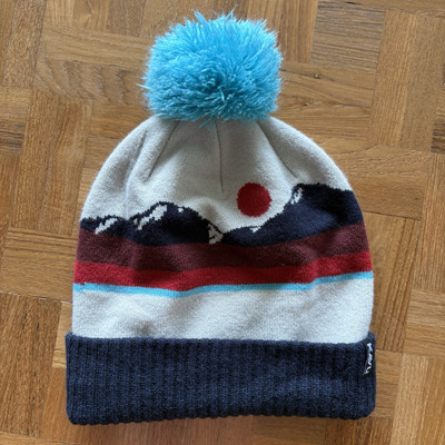 Kavu Herschel Beanie Hat Autumn Range Mountain Winter Multicolor OSFM Pom Pom