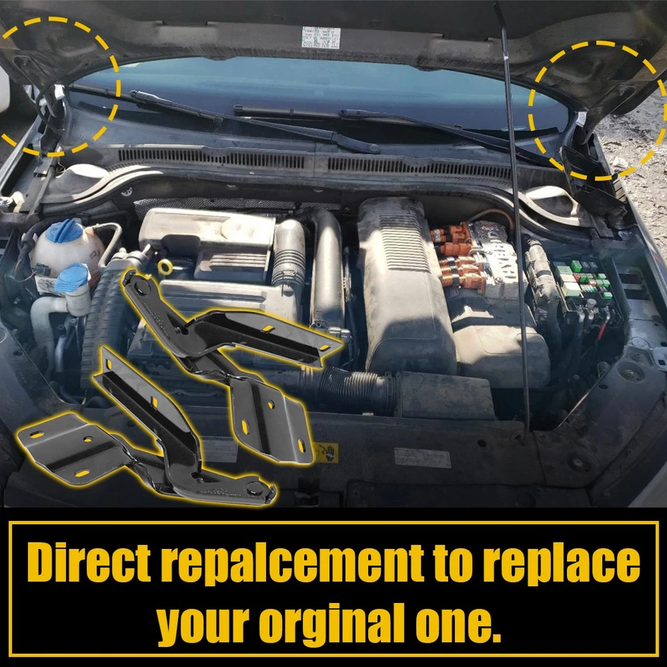 Front Driver&Passenger Side Hood Hinge Set For 2013-2016 Volkswagen Jetta Hybrid - Image 4 of 4