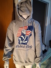Patrot's Party Brand New Hooded Grey Sweatshirt 50/50 BLEND SIZE 2XL