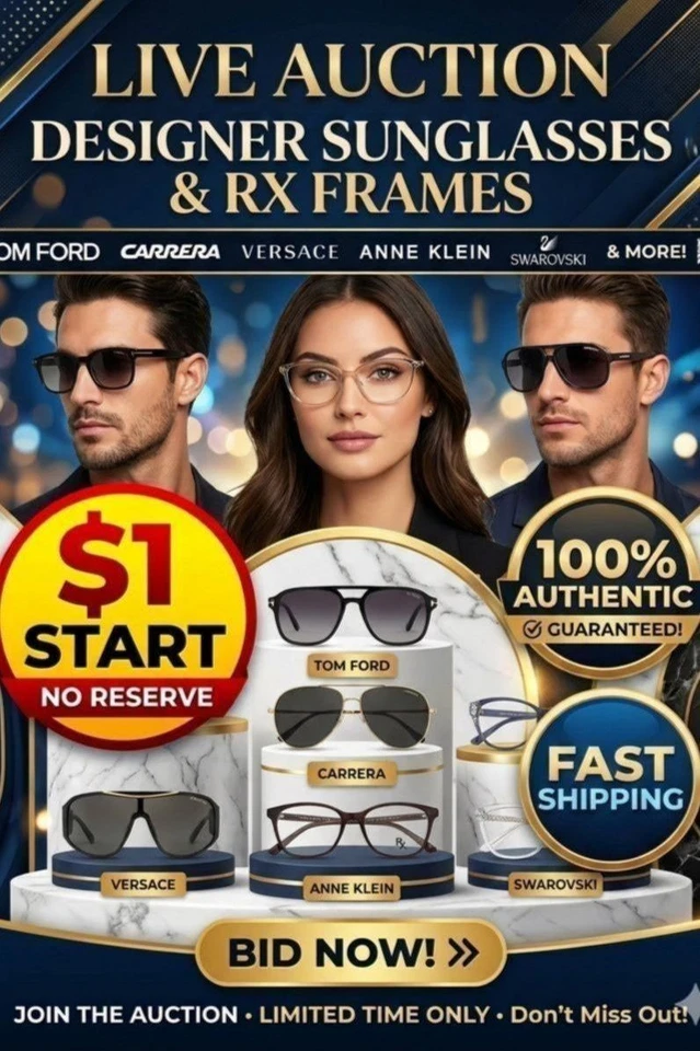 $1 Starts: Sunglasses and RX Frame Top Brands Tom Ford Carrera and More