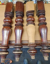Set of 4 Antique Mahogany Table Legs for Furniture Project or Woodcraft