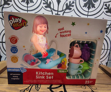 Play Right Kitchen Sink Toy Set Real Working Faucet Toddler Pretend Play 18M 
