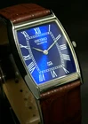 Vintage Seiko Slim Tank Quartz Men Blue Dial Dress Watch-Free DDP Shipping
