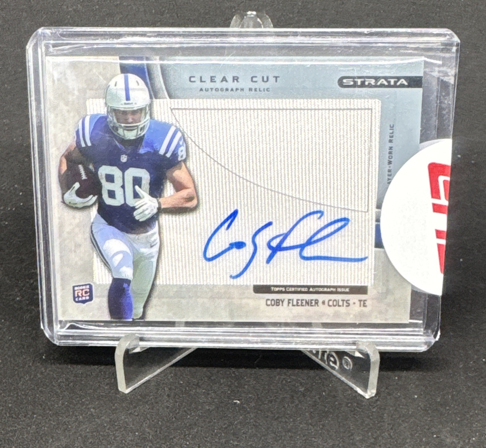 Coby Fleener Topps Strata Clear Cut Autograph Relic #CF Base
