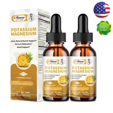 Potassium Magnesium Liquid Drop High Absorption Plus Calcium, Vitamin D3, Zinc