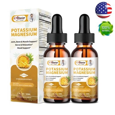Potassium Magnesium Liquid Drop High Absorption Plus Calcium, Vitamin D3, Zinc