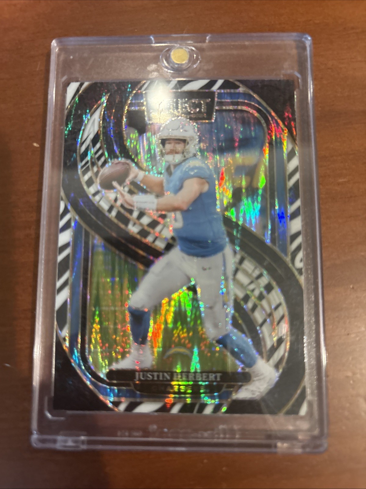 2024 Panini Select - Premier Level Justin Herbert #131 Zebra Prizm