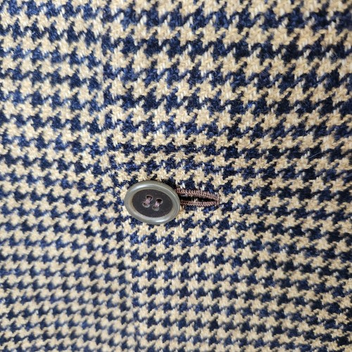 Brioni Blazer 46 Brown Navy Houndstooth Wool Sport Coat Italy Jacket Piuma - Picture 4 of 22