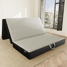 Portable Memory Foam Trifold Mattress, 6" Foldable Bed for Travel  Camping