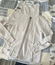 NWT Under Armour Women's Zip Sweatshirt L Oatmeal Cream Color 80 Comfort Casual
