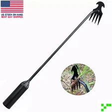 Manual Weed Puller Twister Garden Lawn Grass Root Remover Claw Tool Black Steel