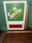 Vintage 1985 Sprite Lighted Digital Wall Clock Great Lymon Taste Works And Nice