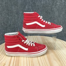 Vans Old Skool Sk8-Hi Sneaker Shoes Mens 6.5 Womens 8 Lace Up Canvas Red 721565