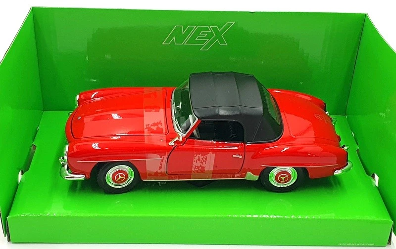 Welly NEX 1/24 Scale Diecast 24118H-W - 1955 Mercedes-Benz 190 SL - Red - Image 4 of 4