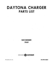 1969-1970 Dodge Charger Daytona Parts Book