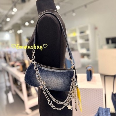 Authetic Marc Jacobs The Faded Denim Charm Shoulder Bag