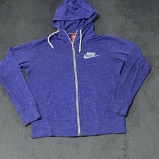 Nike Hoodie Sweatshirt Women L Blue Sportswear Gym Vintage Full Zip 545665-455
