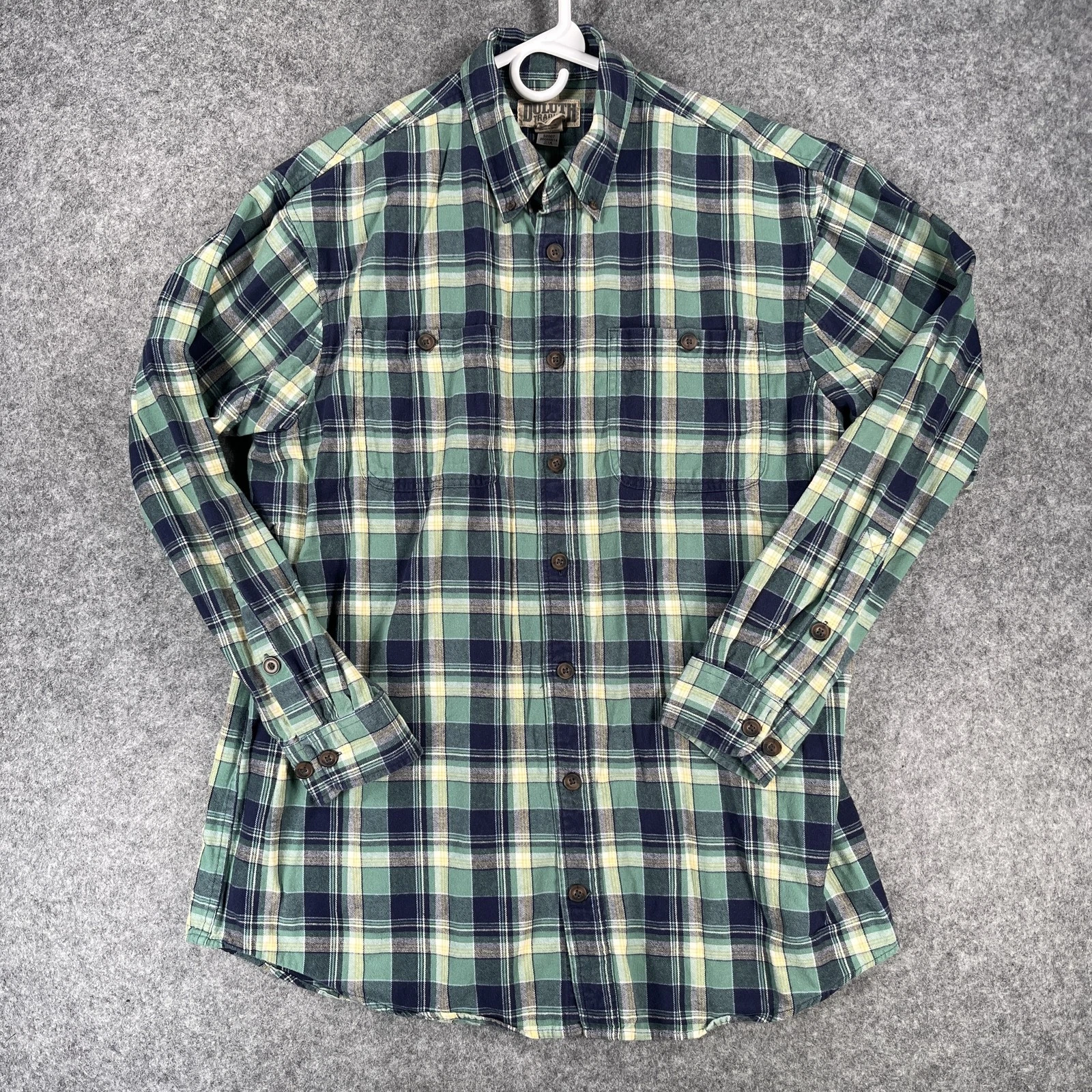 Duluth Trading Co Shirt Mens Large Tall Plaid Flannel Button Up Casual Workwear
