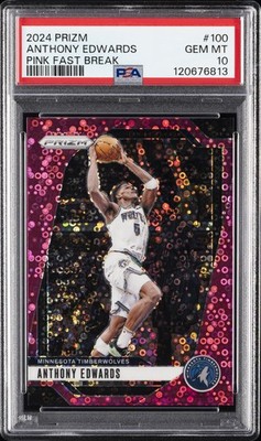 2024 PANINI PRIZM PINK FAST BREAK #100 ANTHONY EDWARDS 25/50 PSA 10
