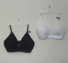 DKNY DK4026 Womens Seamless Litewear Rib Bralette 2-Pack Black/White