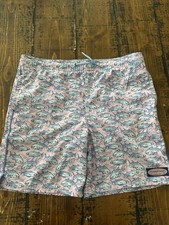 Vineyard Vines Men's Swim Trunks Shorts Size Large Women Tuna Print Pink