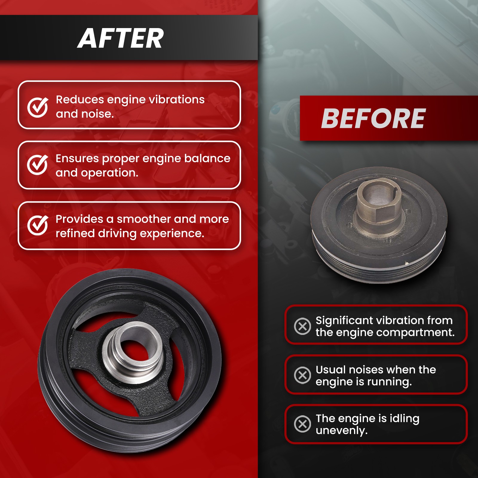 Engine Harmonic Balancer & Serpentine Belt for 1998-2004 Chevrolet Corvette 5.7L thumbnail 6